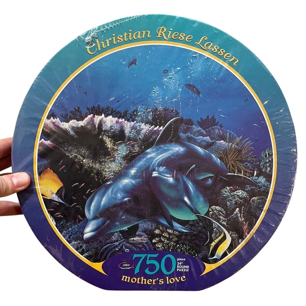 Christian Riese Lassen Mother's Love 750 Piece Round Jigsaw Puzzle‎